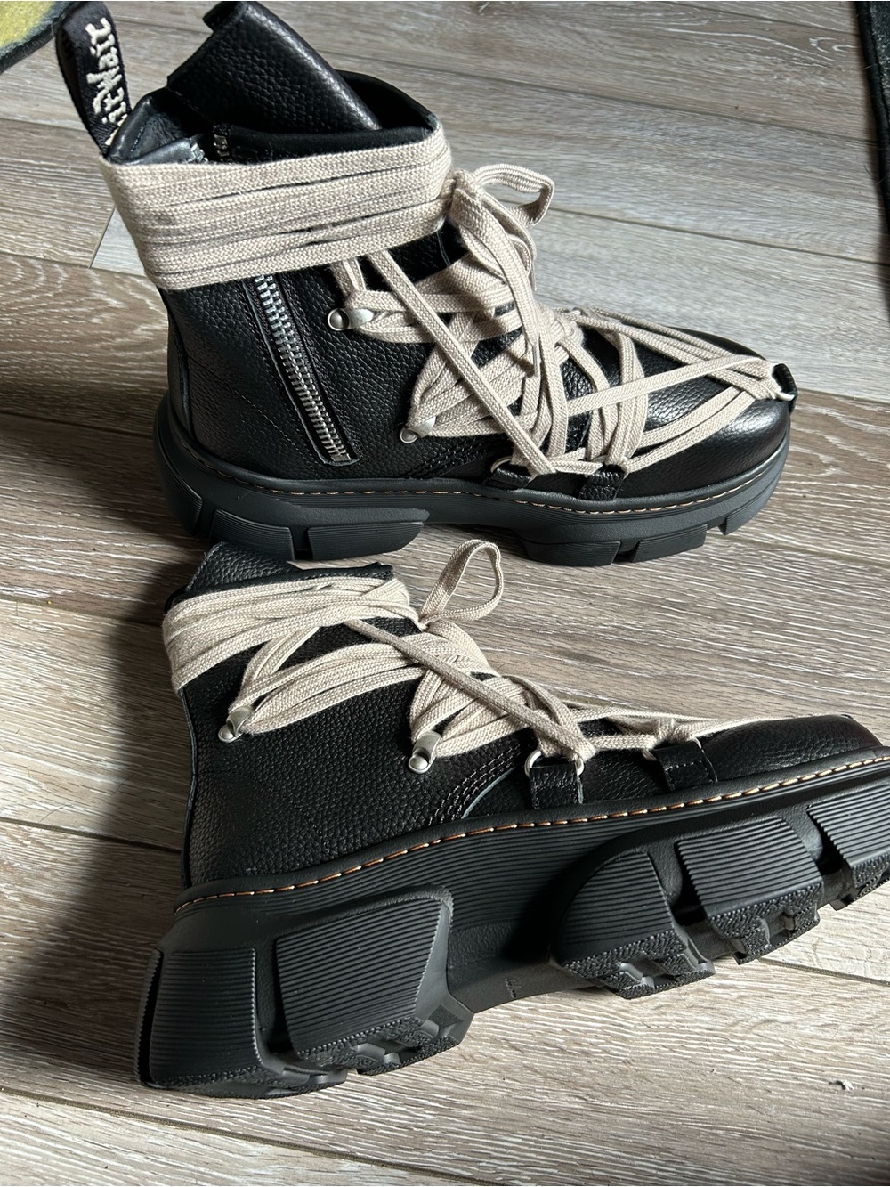 Men’s Rick Owens X Doc Martens 1460 DMXL Quad Sole Mega Lace Boots - Picture 4 of 5